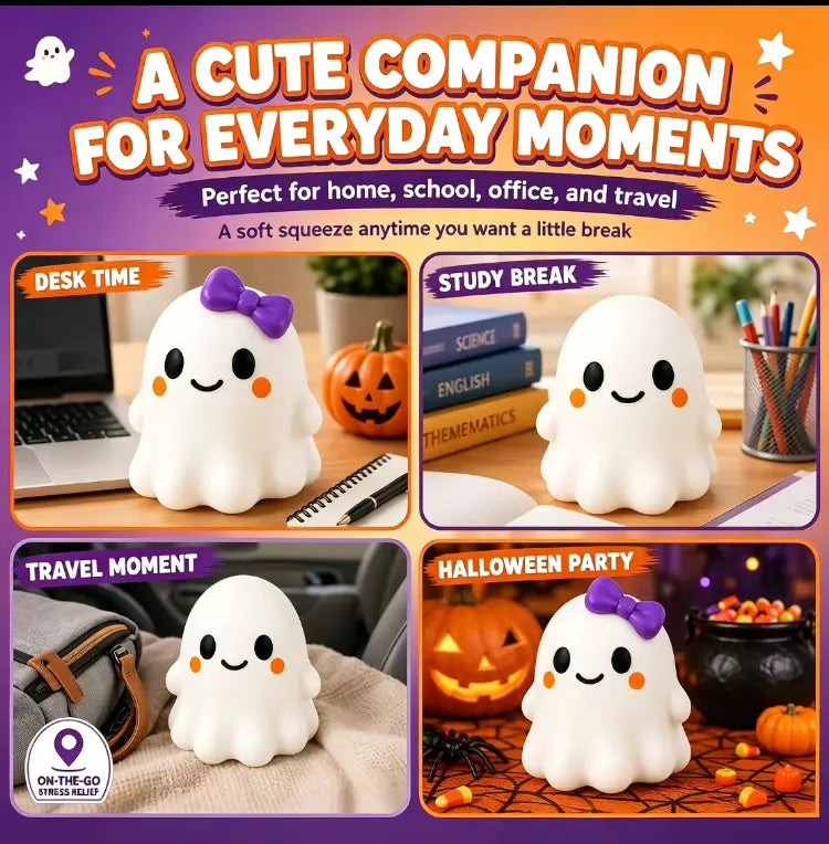 Halloween Ghost Squishy Toy, Cute Boy & Girl Character Variations, Satisfying Slow-Rise Sensory Fidget Squeeze Toy, Spooky Season Desk Buddy, Halloween Basket Stuffer, Non-Candy Trick-or-Treat Surprise, Party Favor & Cute Gift Idea, 1 Piece