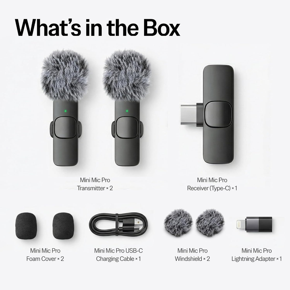 Latest Model – #1 Microphone for iPhone & Android, Wireless Mini Microphone, Clear Voice, Noise Cancelling, Lavalier Mic for ,YouTube & Interviews