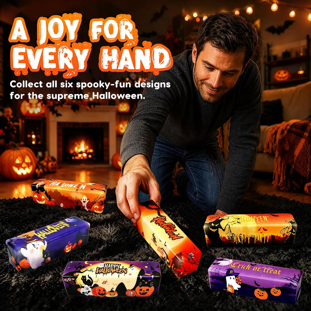 6-Pack Halloween Butter Squishy Toys, Super Soft Slow-Rising Sensory Fidget Squeeze Set, Spooky Ghost Novelty Stress Relief Toys for Kids, Teens & Adults, Trick-or-Treat Party Favors, Classroom Prizes & Holiday Gifts