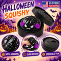 New 1Pcs Rare Halloween Black Bat Glitter Dumpling Squishy Toy, So Satisfying Slow-Rise Sensory Fidget Squeeze Toy with Steamer Case, Spooky Season Desk Buddy, Cute Vampire Collectible, Halloween Haul Find, Basket Stuffer, Party Favor Gift