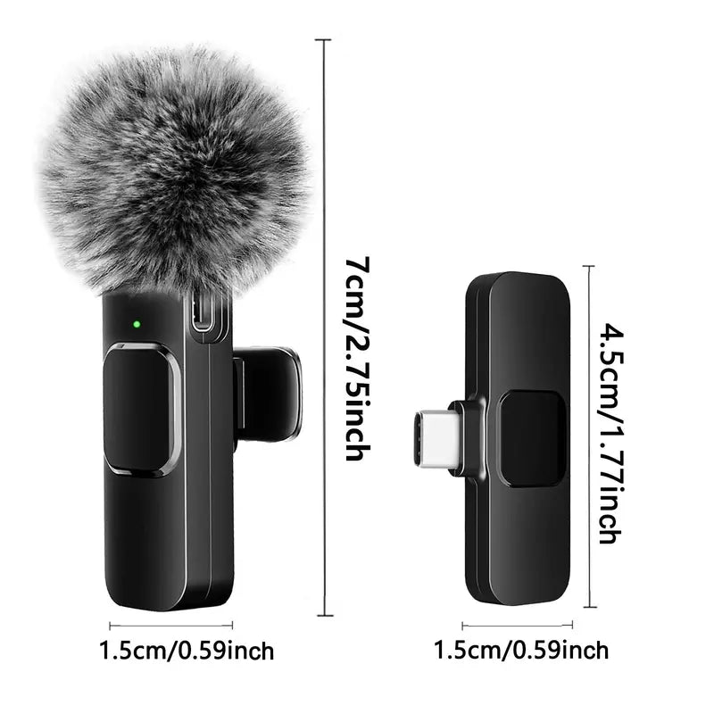 Latest Model – #1 Microphone for iPhone & Android, Wireless Mini Microphone, Clear Voice, Noise Cancelling, Lavalier Mic for ,YouTube & Interviews